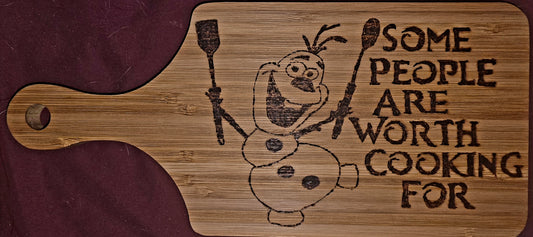 “Some People Are Worth Cooking For” Hand-Burned Bamboo Board